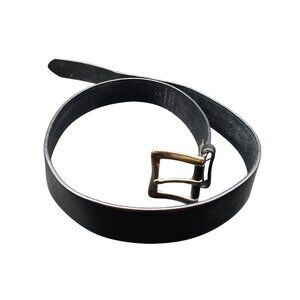 GAP Black Leather Belt with Brass Buckle Size M W